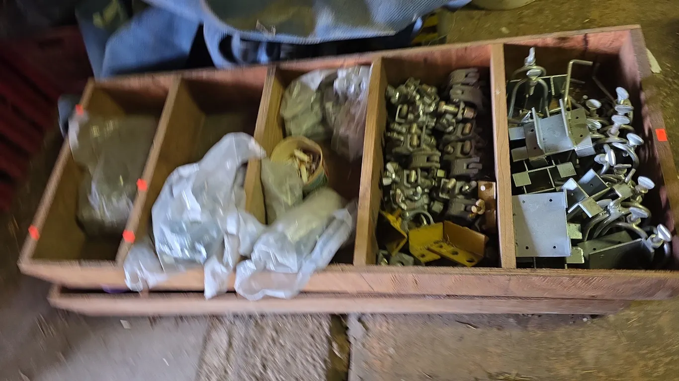 Wooden Organizers, clamps & contents