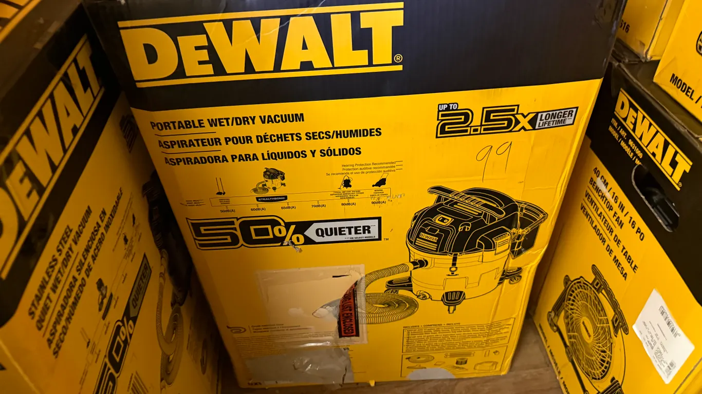 DeWalt Stainless Steel Quiet Wet/Dry Vacuum New In Box