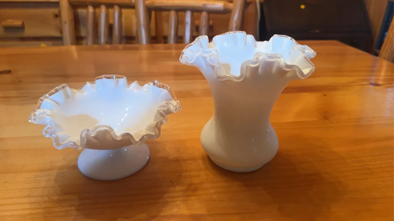 Fenton Vase and Fenton Bowl