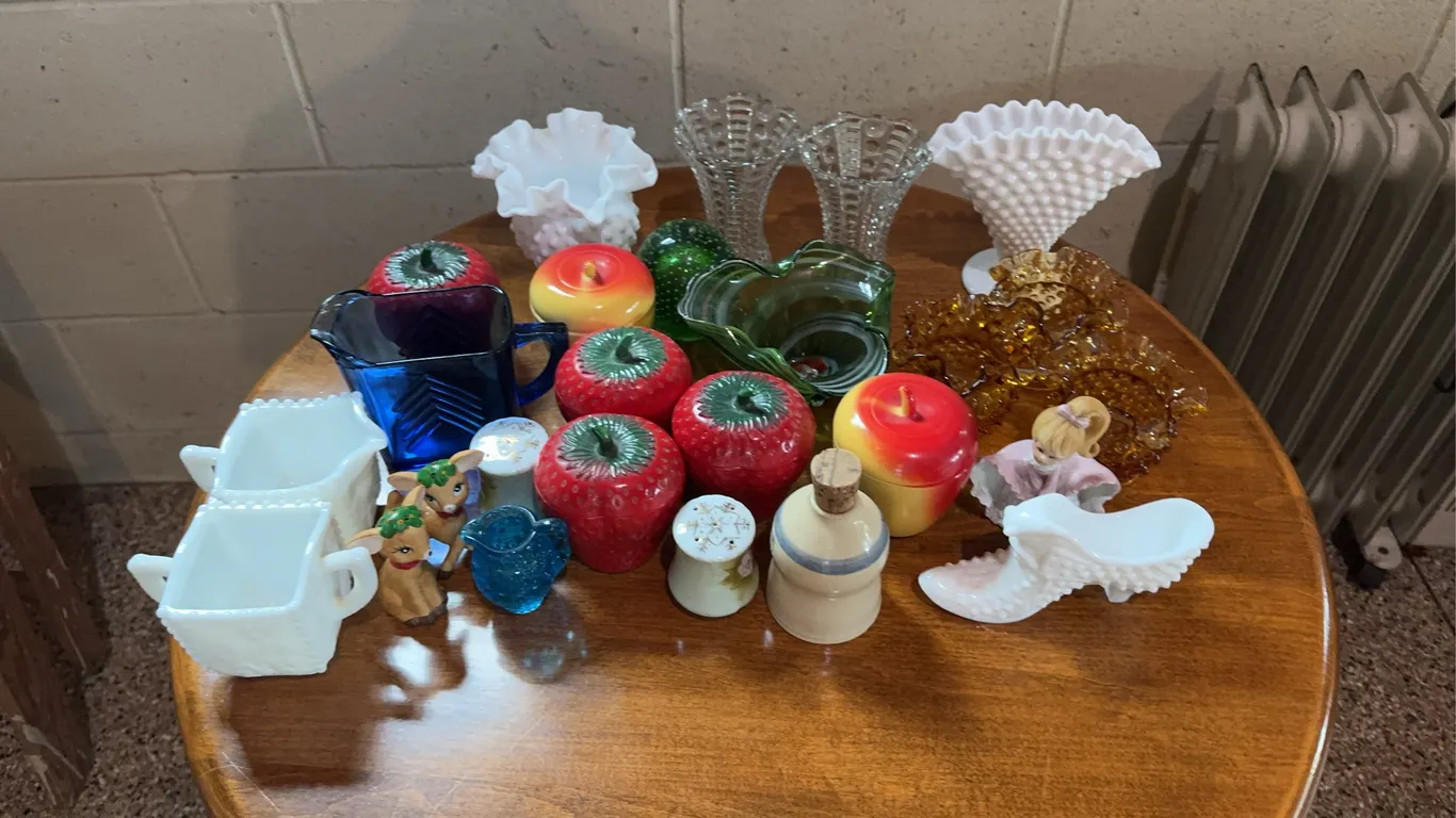 Glass Bowls, Trinket Dishes, Vases and other misc. Glass