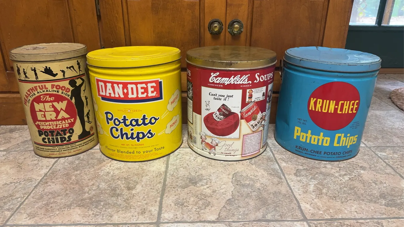 Dan-Dee Potato Chips, Campbells Soups, Karin-Chee and a Potato Chip Tins