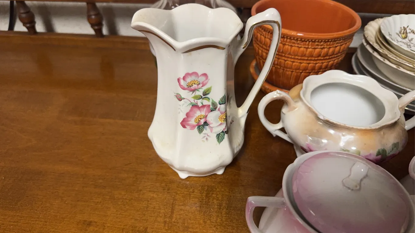 Glass Plates, Coffee Cups, Creamers and other Misc Glass