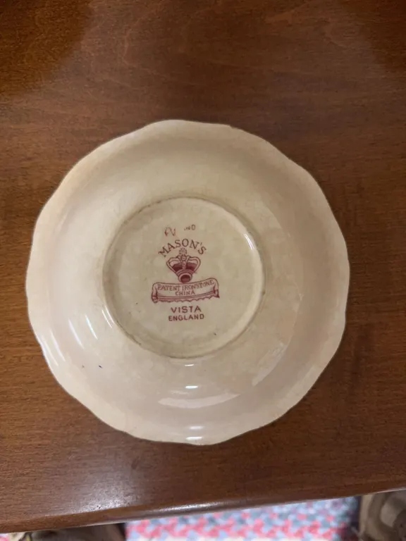Masons Vista England Patent Iron Stone China (17) Plates, (10) Bowls and a Butter Plate