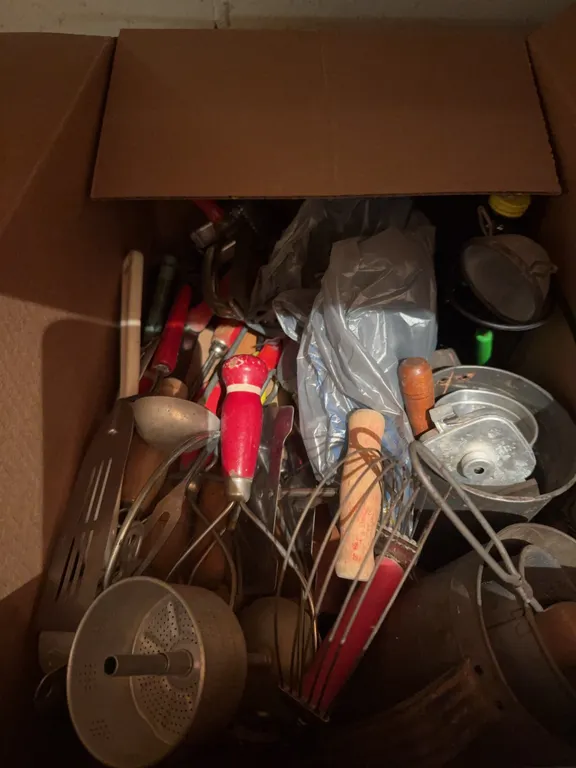 Box of Kitchen Utensils