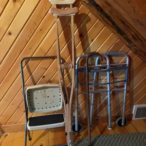 Step Stool, (2) Walking Canes and Cruches