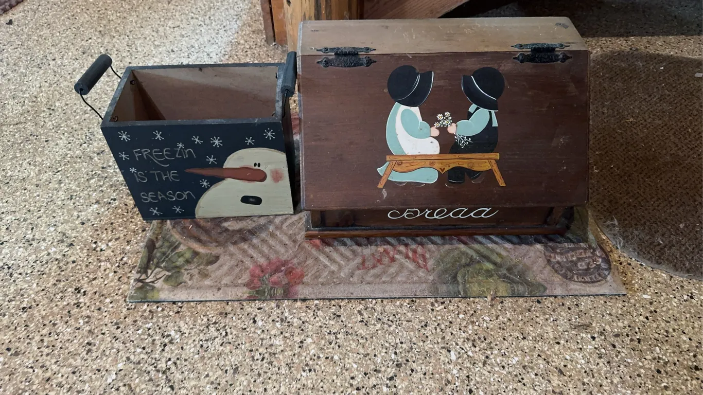 Bread Box and a Wooden Box