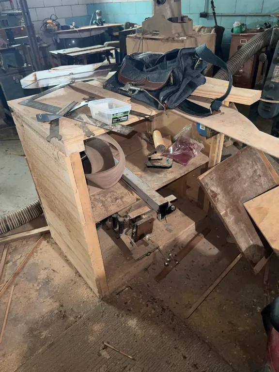 Wooden Shelf w/Tools and other misc.