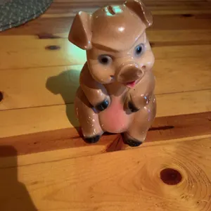 Chalk Piggy Bank w/Coins Inside