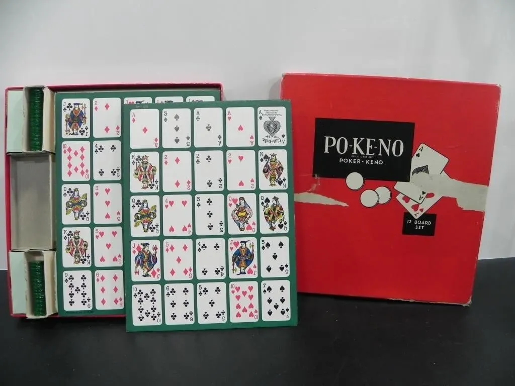 POKENO POKER KENO 12 BOARD SET GAME