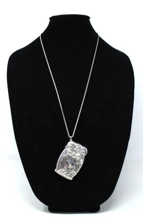 STERLING SILVER MATCH CASE ON CHAIN 47.13g
