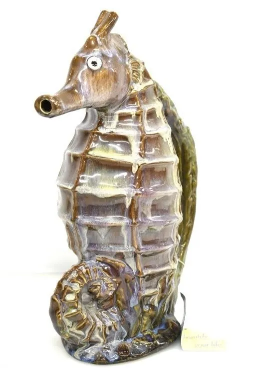 SEAHORSE-SHAPED CERAMIC WATERING JUG
