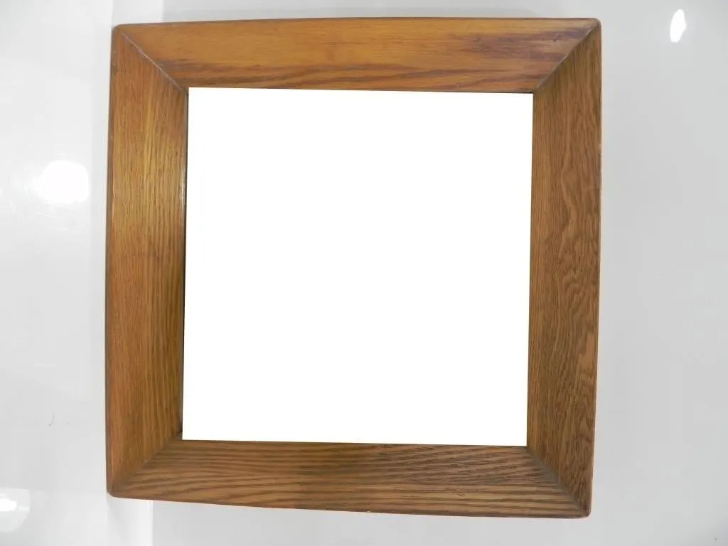 THICK OAK FRAMED SQUARE MIRROR