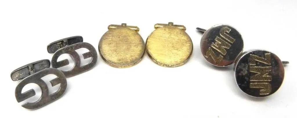 X3 PAIRS 925/STERLING SILVER CUFFLINKS 42.96g