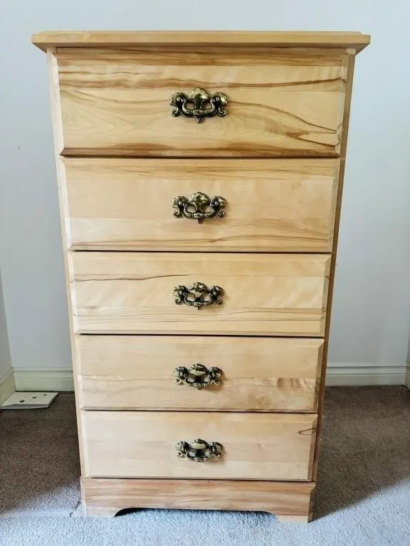 PINE 5 DRAWER TALL BOY DRESSER