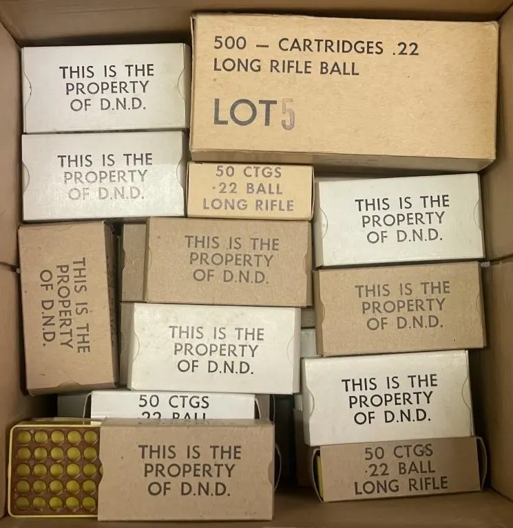 Lot of 75 empty vintage .22 ball ammo boxes