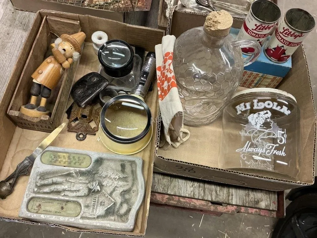 2 Flats - Cigar Jar, Magnifiers & Other