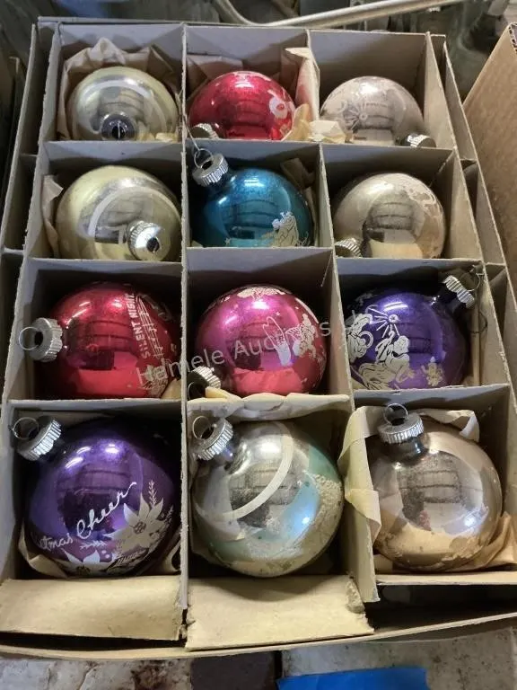 Vintage Christmas Ornaments- Shiny Brite Box