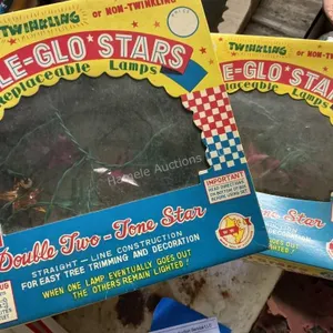 2 Vintage Christmas Yule-Glo Stars Lights