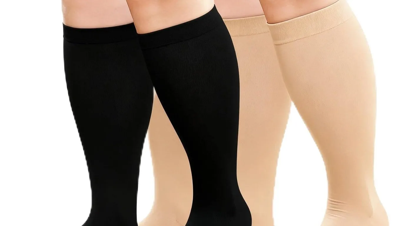 BODALA Plus Size Compression Socks: 2 Pairs...