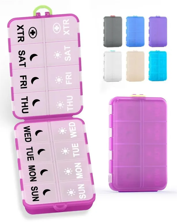 Pill Organizer Travel Medicine Organizer -...