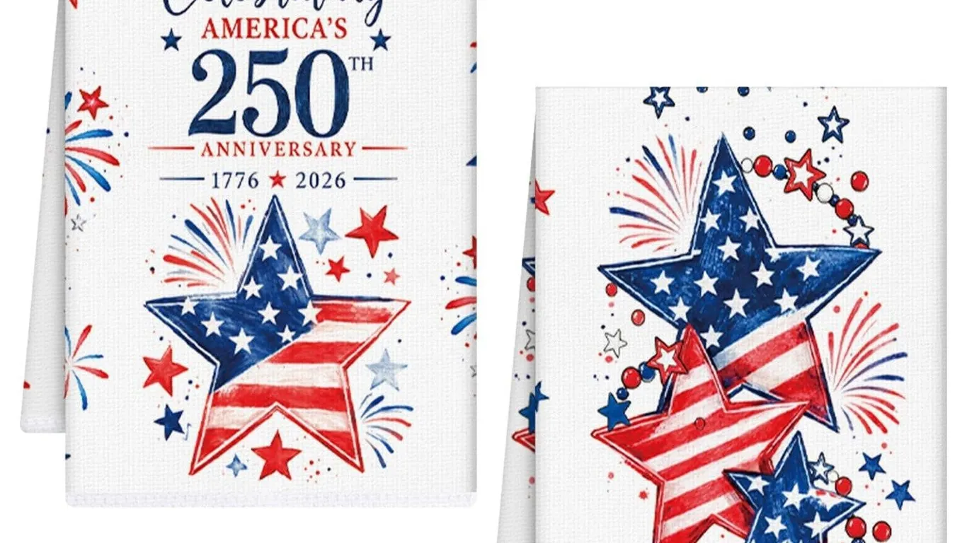 VISSTREE 4th of July Kitchen Towels, 250th...