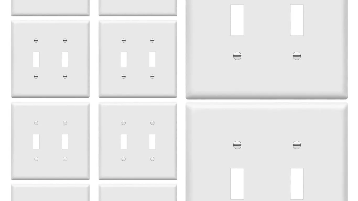 ENERLITES Toggle Switch Wall Plate, 2-Gang...