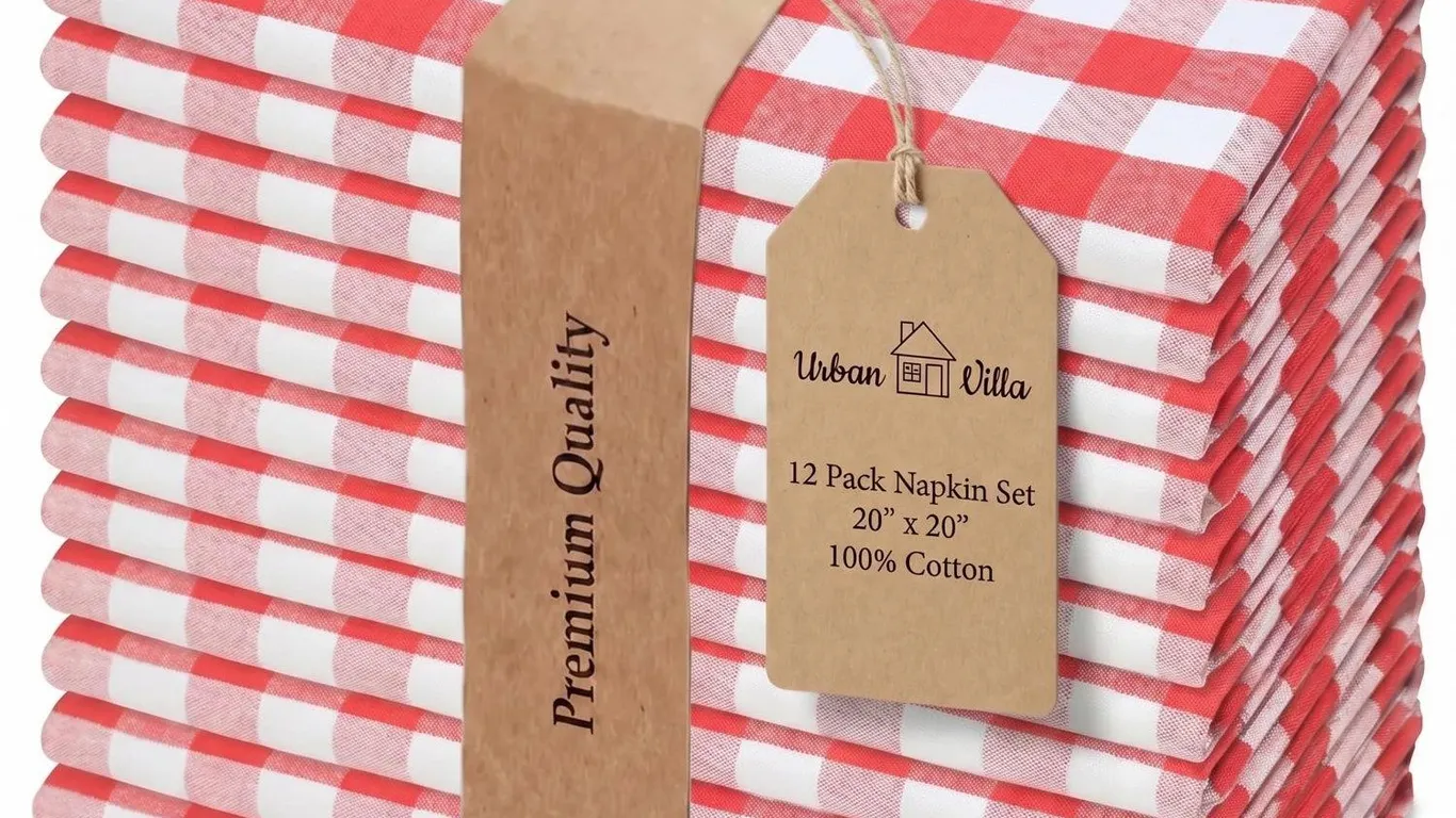 Urban Villa Cloth Napkins Cotton 12x12 (Set of...
