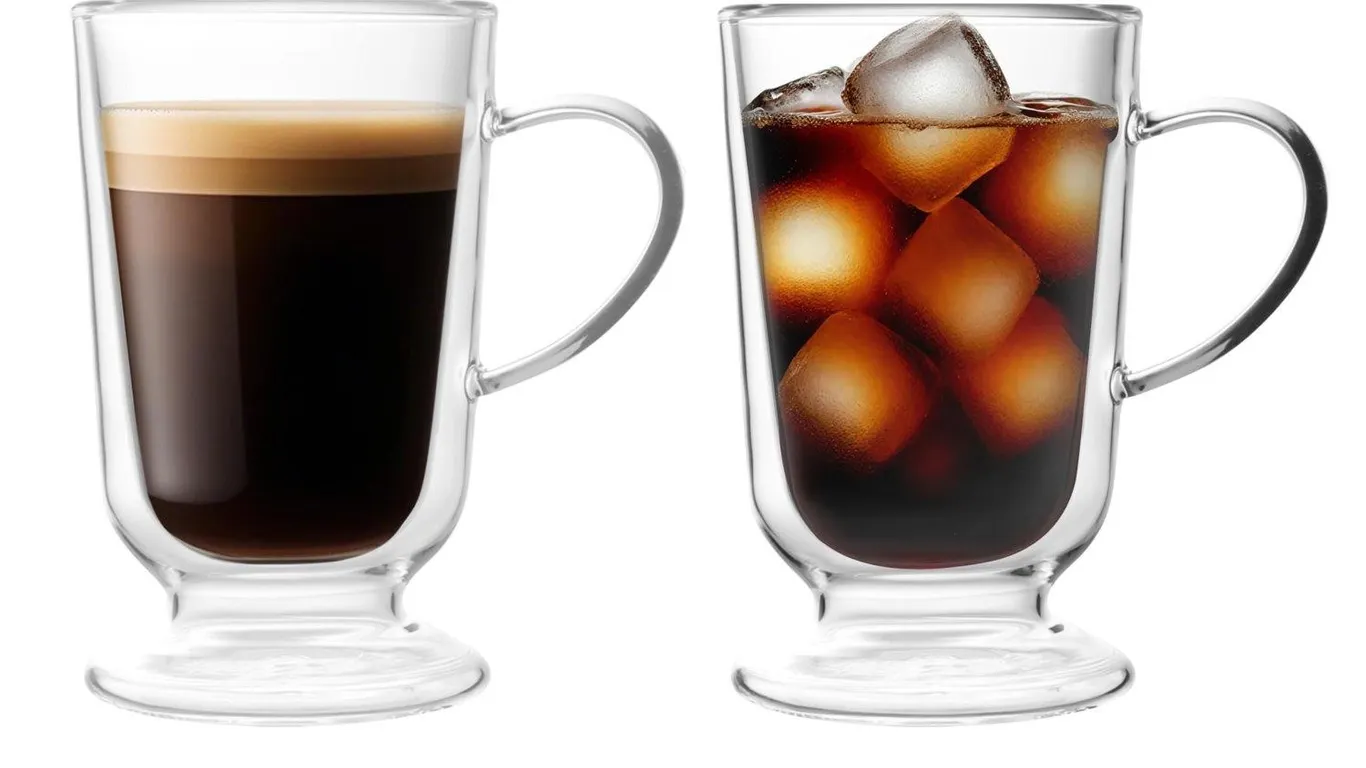 NIRA.Z 12.5 OZ Double Walled Glass Coffee Mugs...