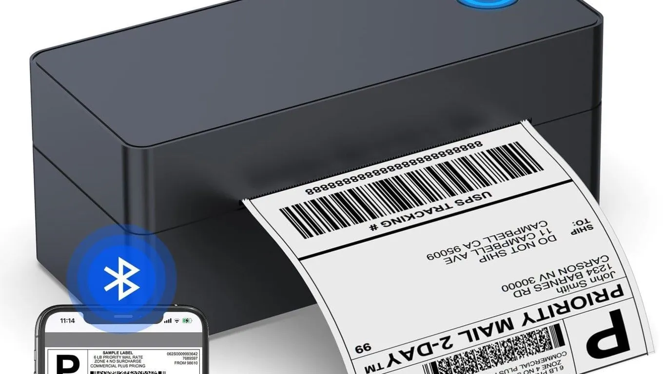 AOMCHENG Shipping Label Printer, 4x6 Bluetooth...