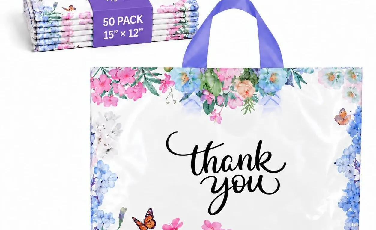 Purple Q Crafts Thank You Bags With Soft Loop...