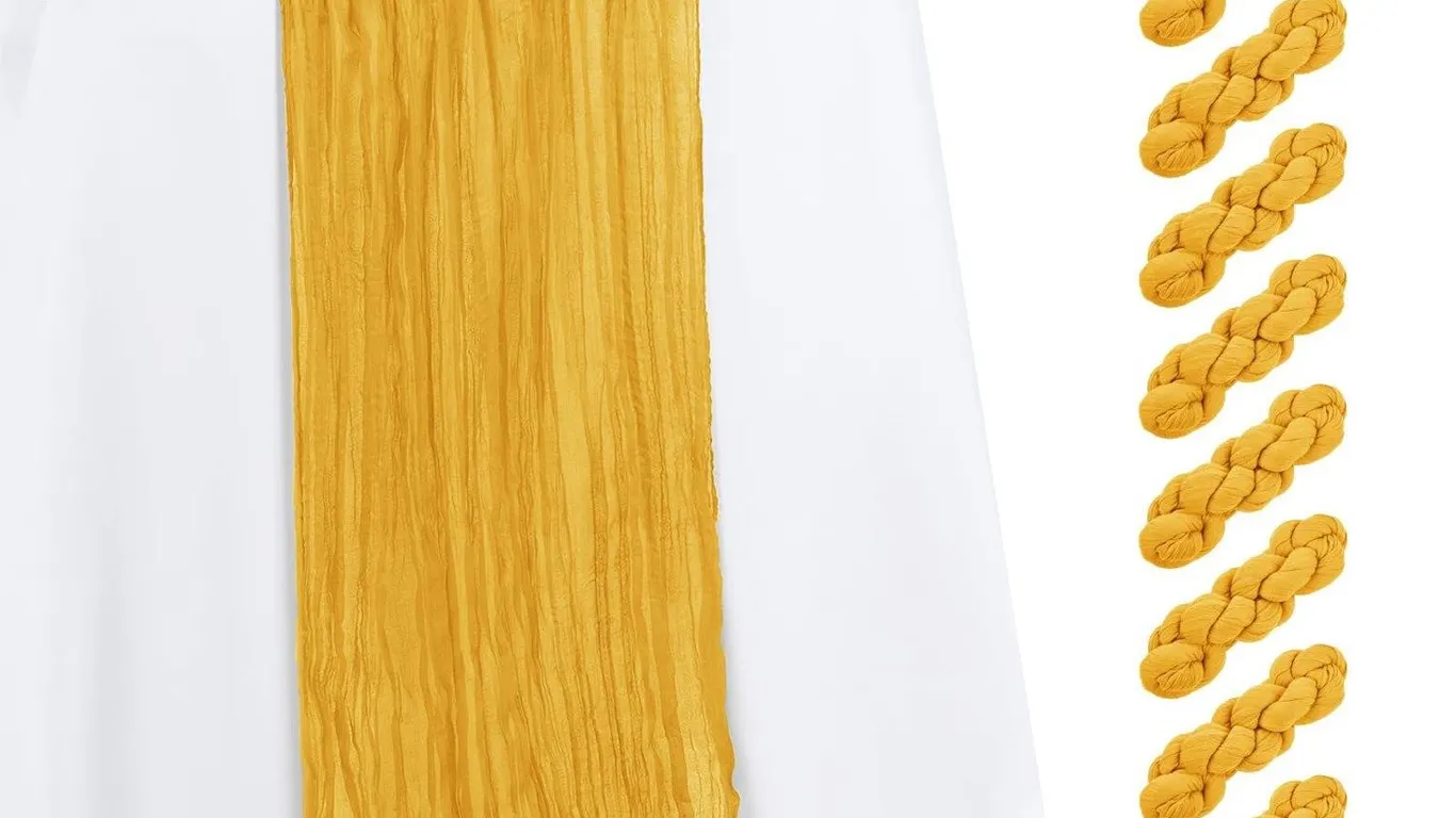 10 Pack Gold Cheesecloth Table Runner 17x108...