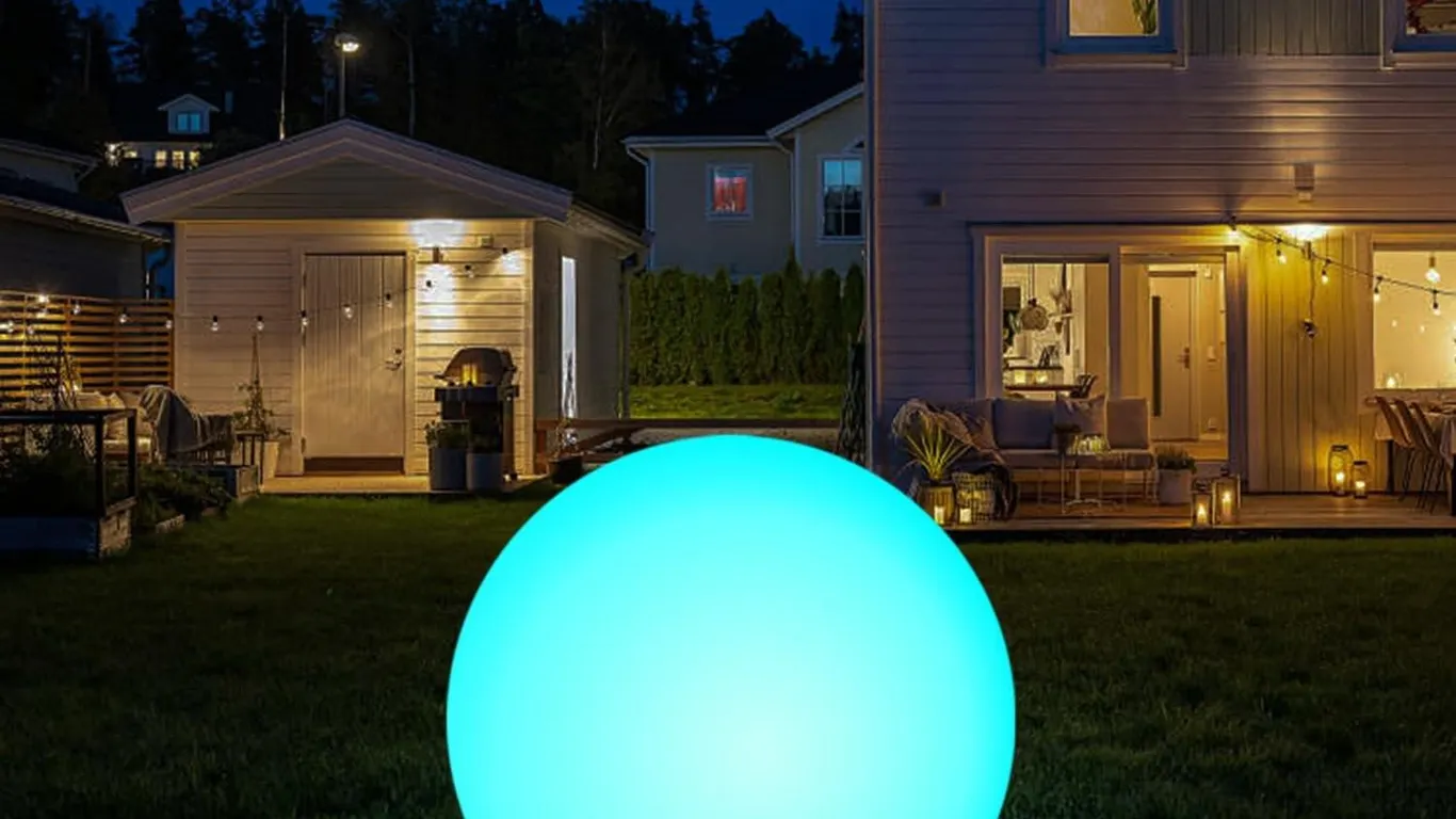 infray 12-Inch LED Ball Light, Solar...