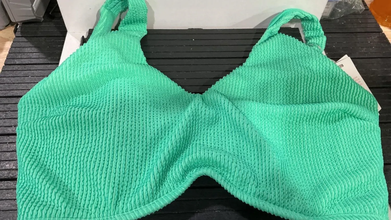 Bravissimo Textured Bikini Top Green Size 34J