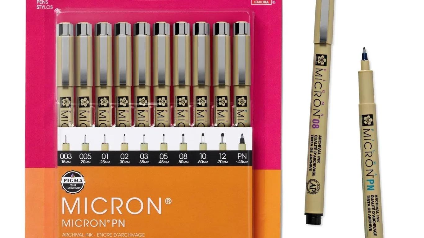 SAKURA Pigma Micron Black Ink Multi-tip Set, 10...