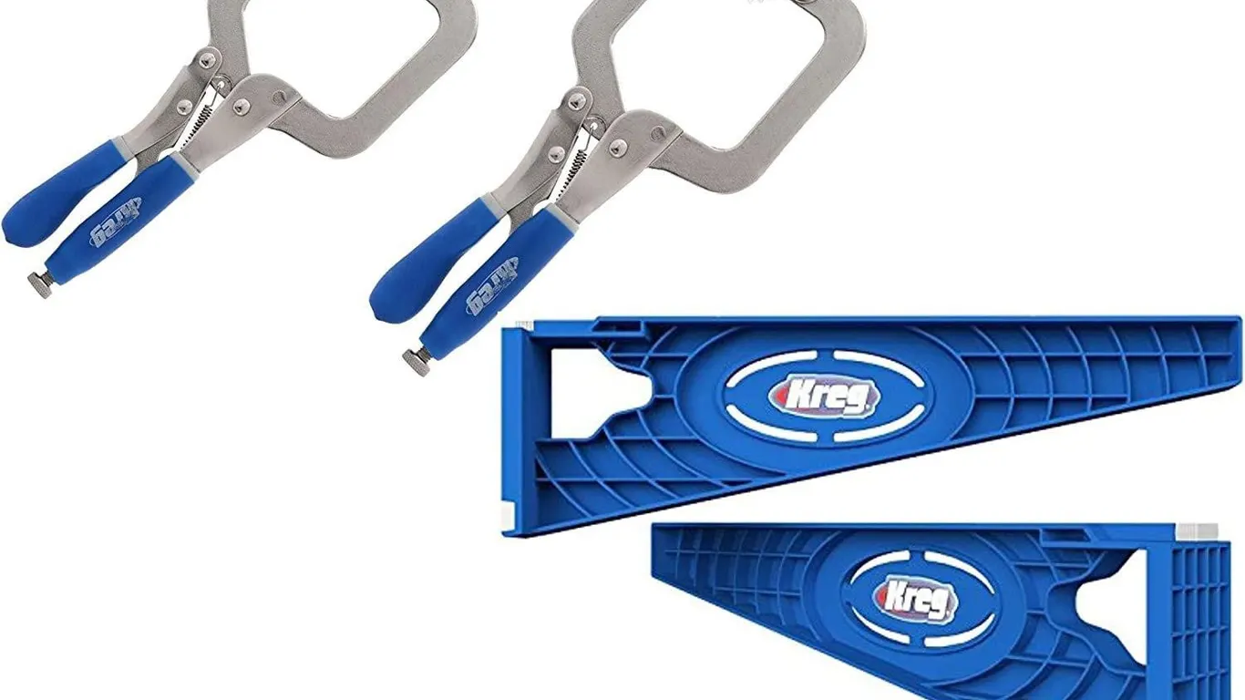 Kreg Drawer Slide Jig and 3in Face Clamps,...