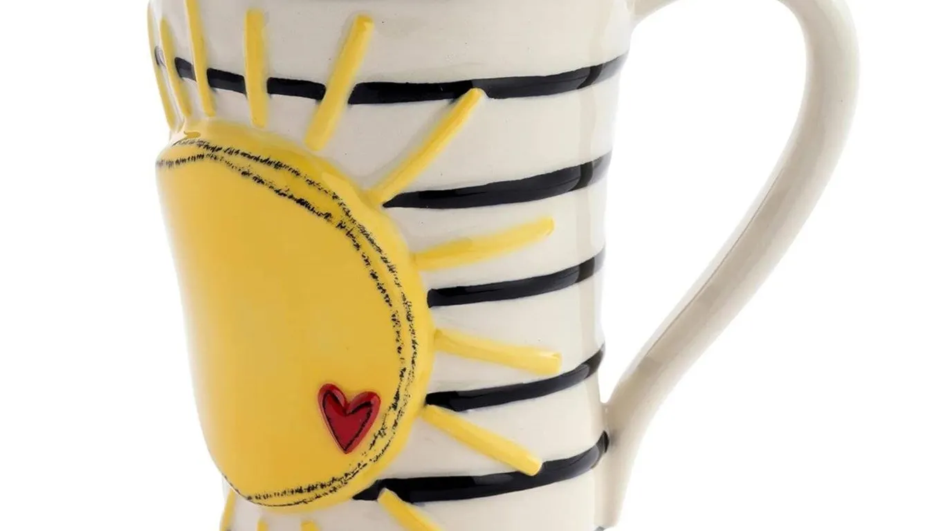 DEMDACO Stoneware Yellow Sun & Stripes Mug by...