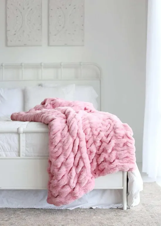 Minky Couture Travel Luxury Designer Blanket Pink