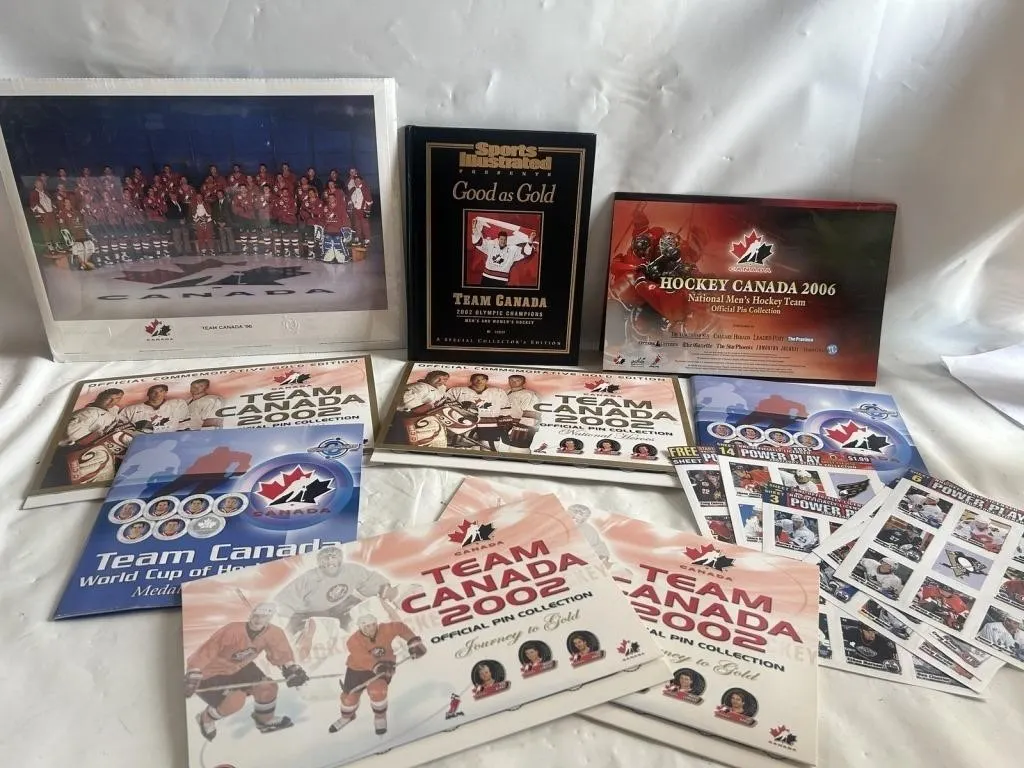 Team Canada Hockey Collectibles Pins, Books,