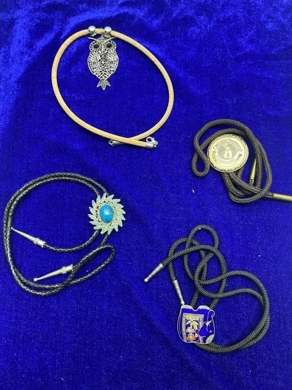 Bolo Ties & Pendant Necklaces, Owl & Turquoise