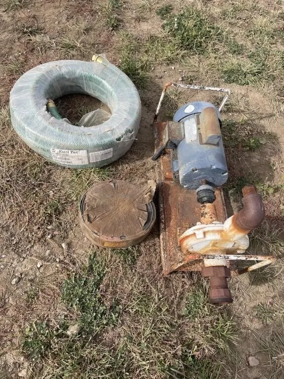 2" Electric Pump & NEW 1" x 50' Flex Hose & NEW