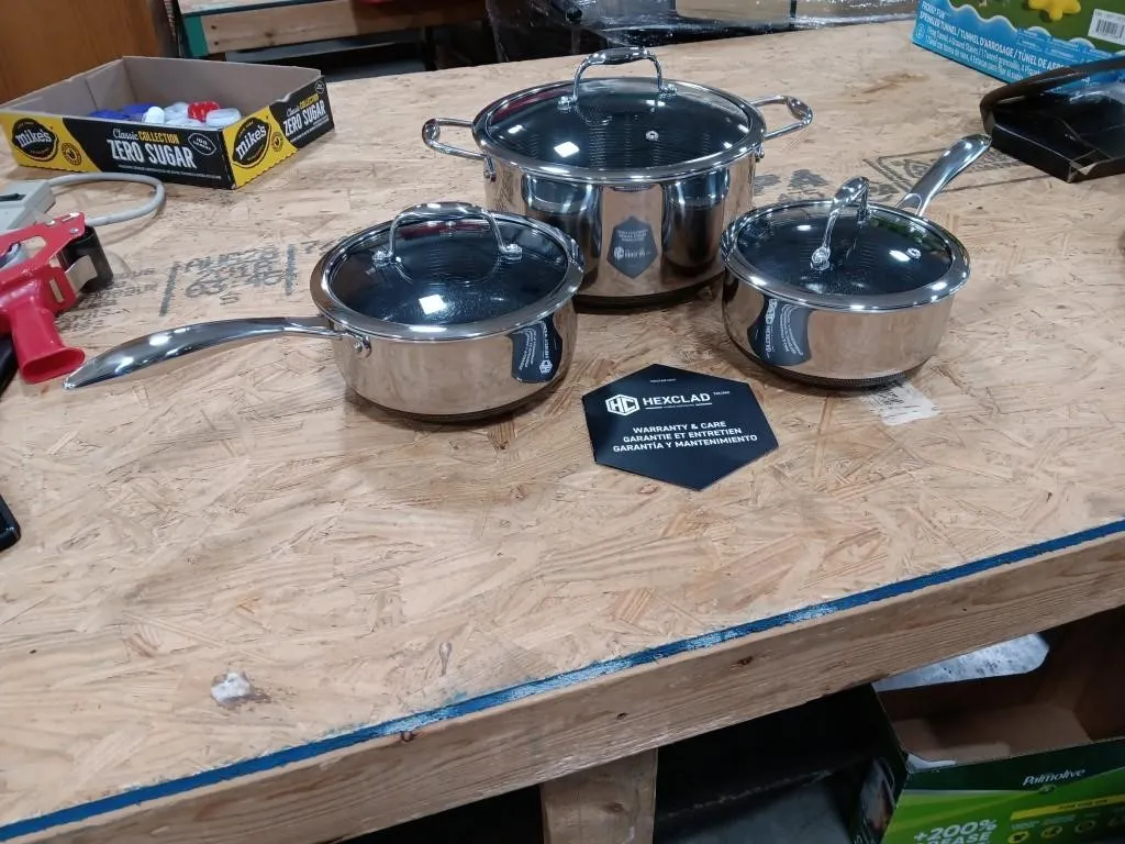 Hexclad Six Piece Cookware Set. Two, Three &