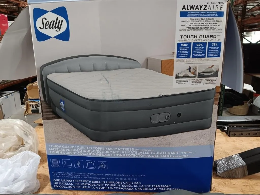 Sealy quilt topper air mattress with head board