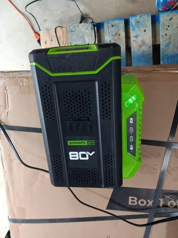 Greenworks 80V Battery & Charging Station. Turned