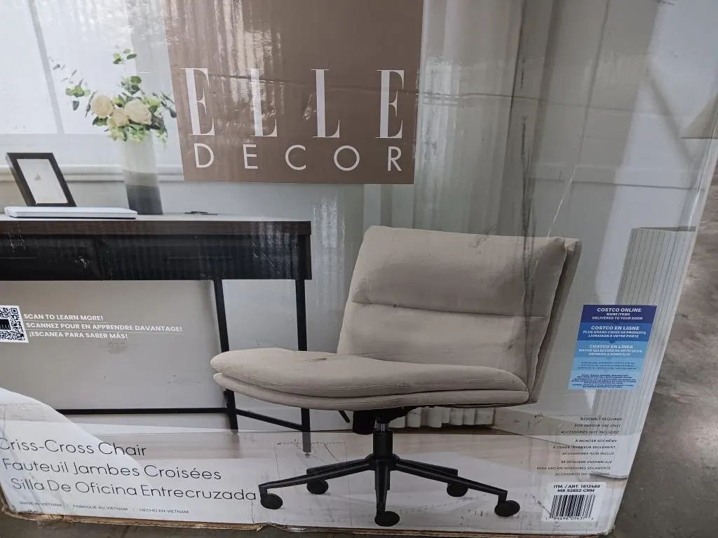 Elle Decor Criss-Cross Chair with extra wide seat,