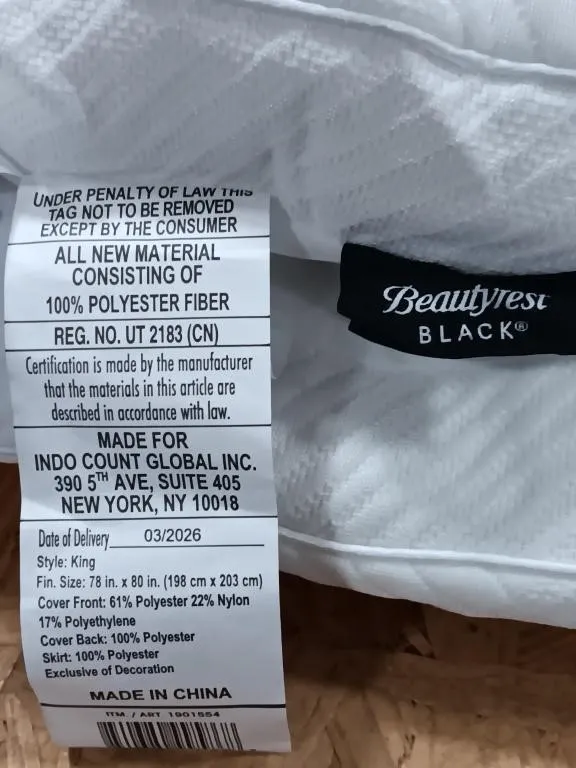 Beautyrest Black King size Mattress Topper. Used,