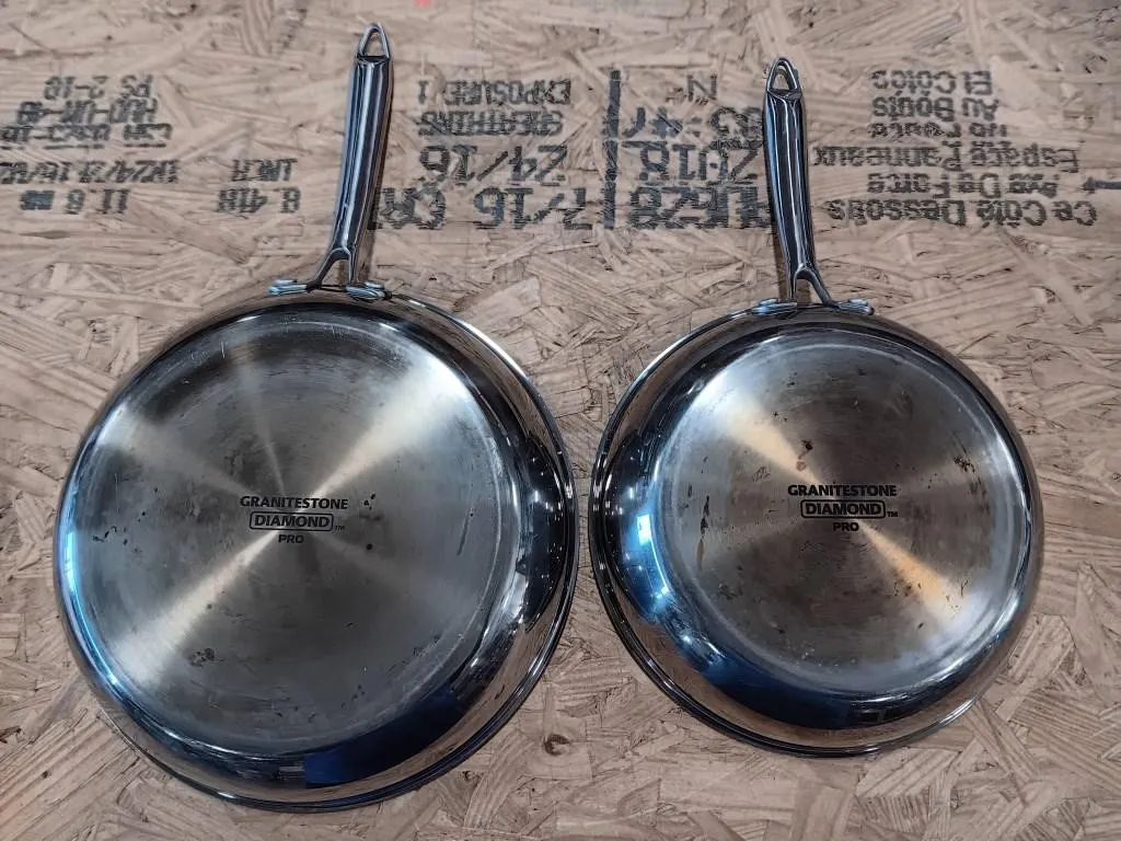 Granitestone Diamond Pro skillets. Well used.