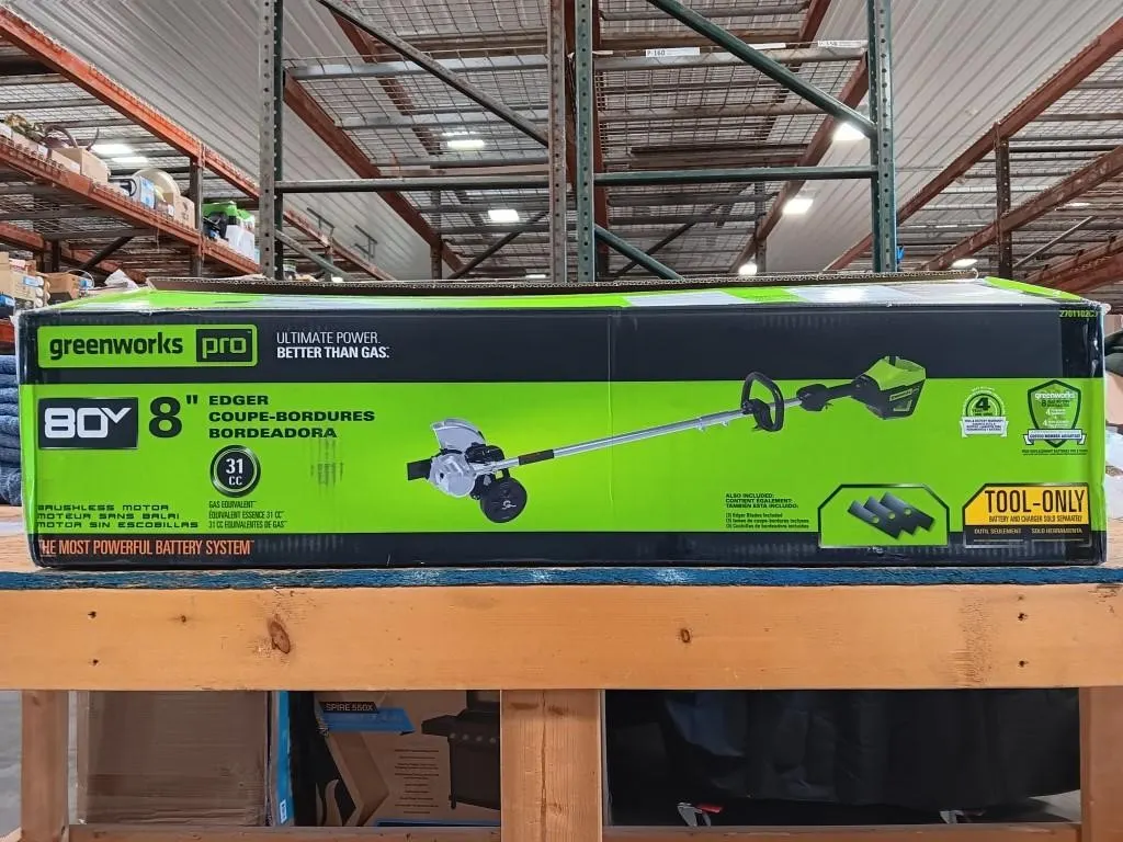 Greenworks 80volt 8" lawn edger.
New in box.