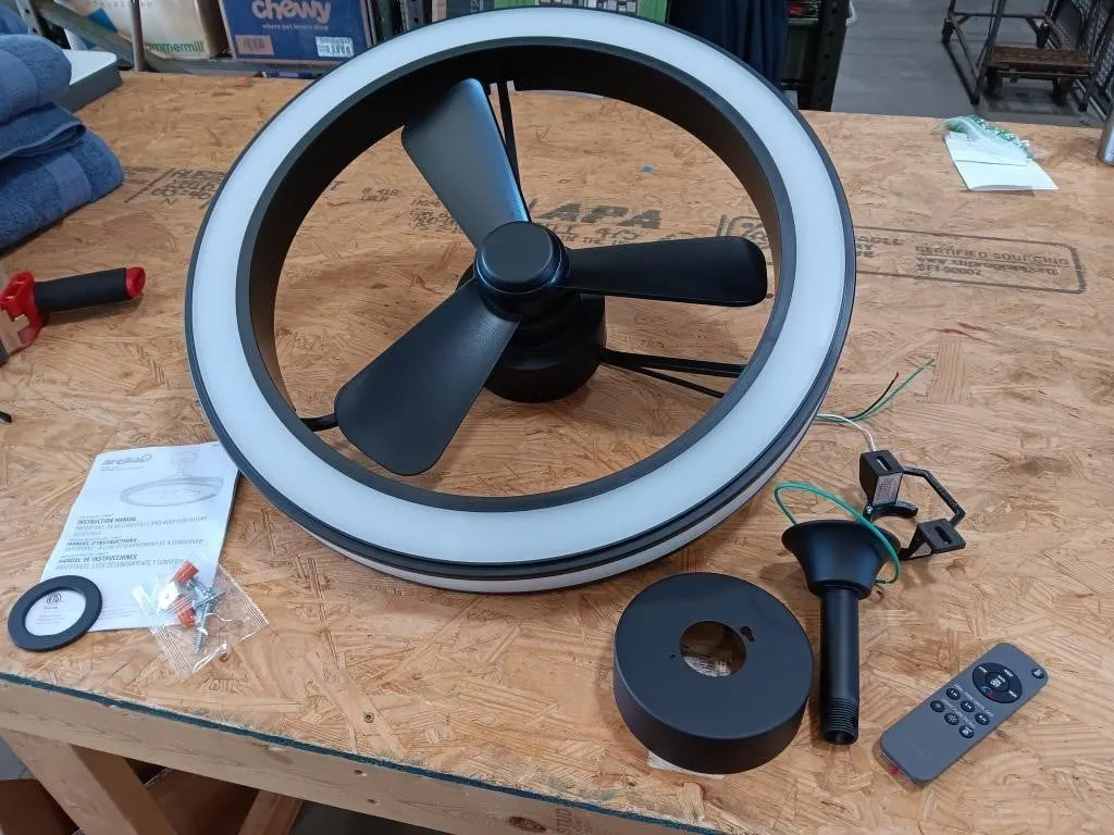 Edwin LED Ceiling Fan With Light & Remote. Approx
