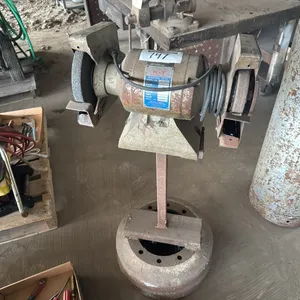 K-T 8" bench grinder on pedestal