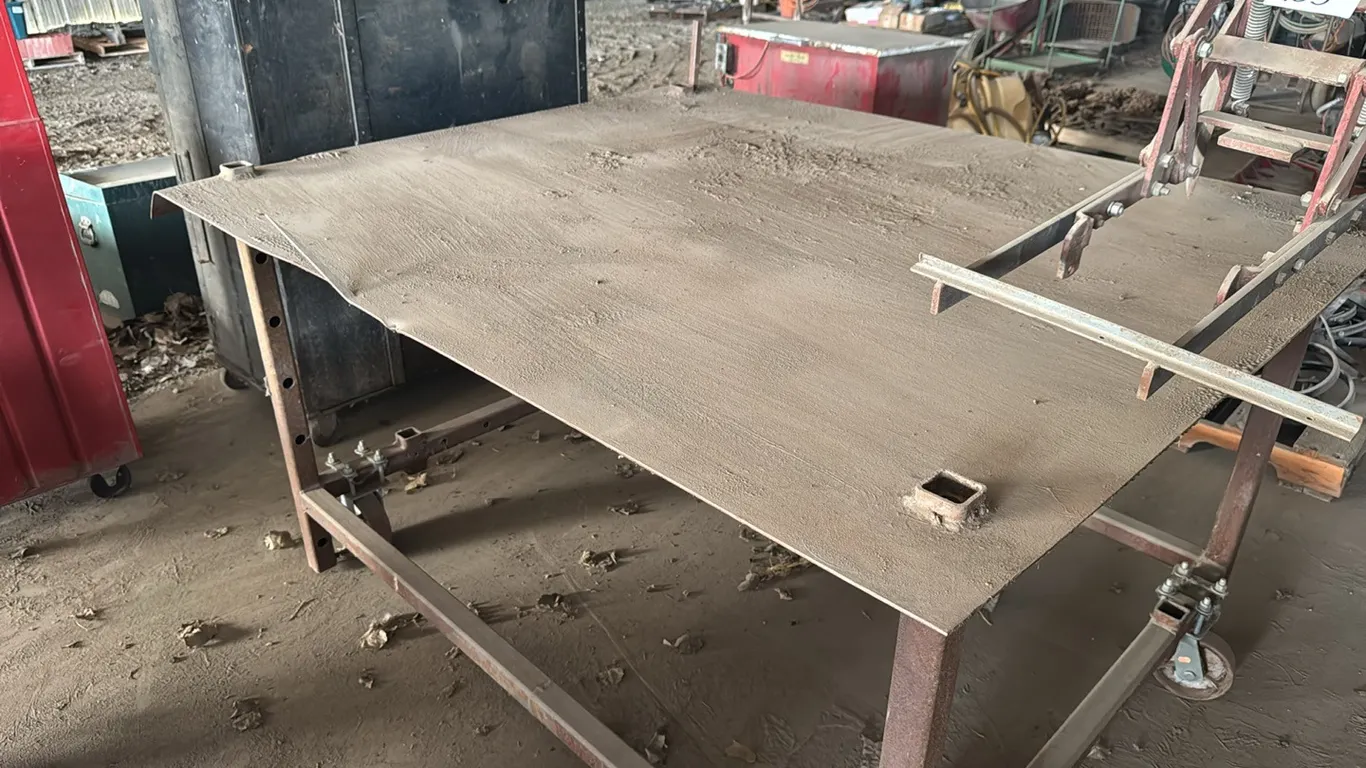 70" x 60" x 38" steel welding table